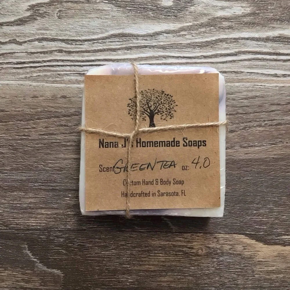 Homemade Eucalyptus & Cotton, Green Tea, Eucalyptus Bar Soap NEW